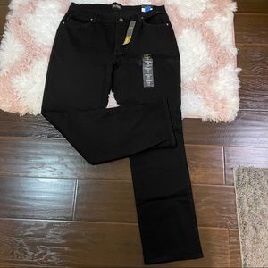 NWT Lee Relaxed Fit Straight Leg Mid Rise Black Jeans Plus Size 18 Short